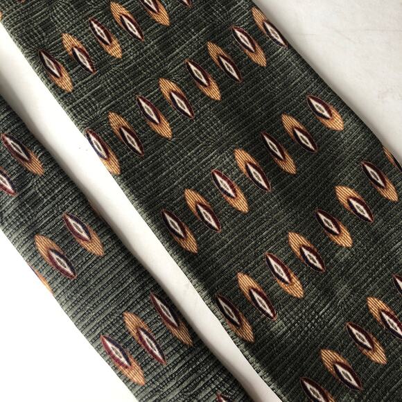 Bill Blass Black Label Silk Tie Diamonds Green - Picture 6 of 6